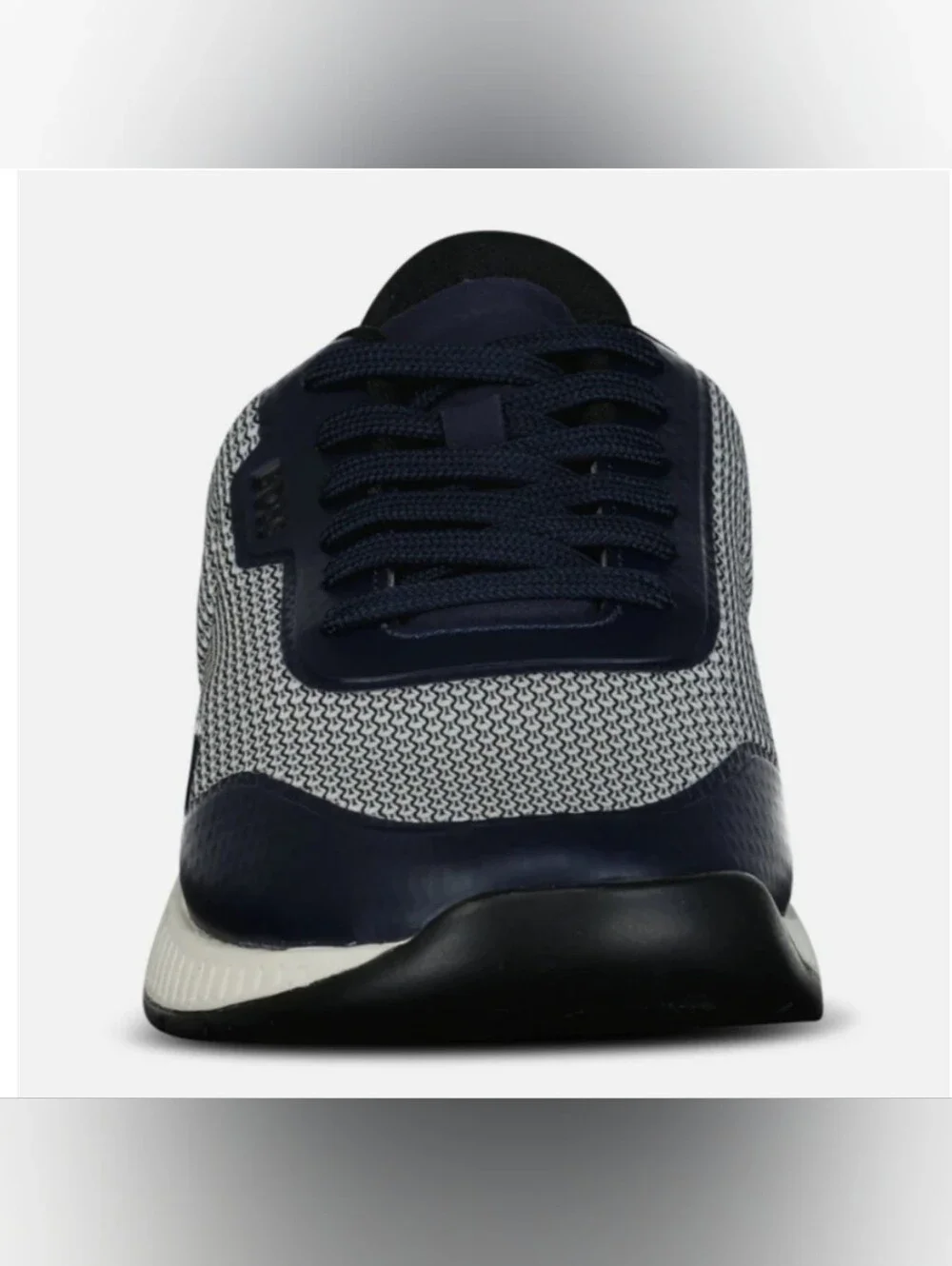 Hugo Boss Navy and Light Gray Mesh Lace-Up Sneaker